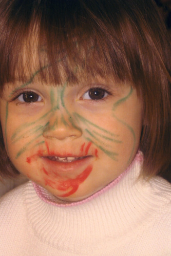 Sami with marker on her face
